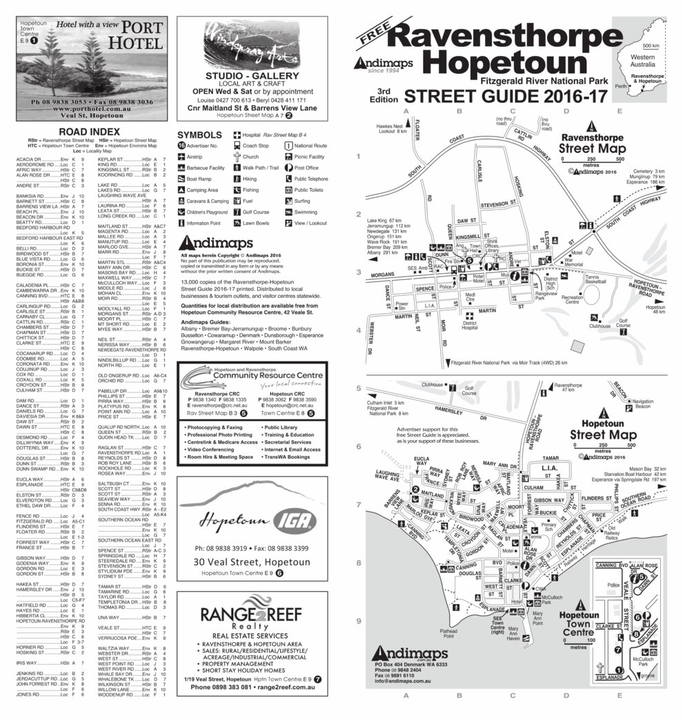 Map of Ravensthorpe and Hopetoun